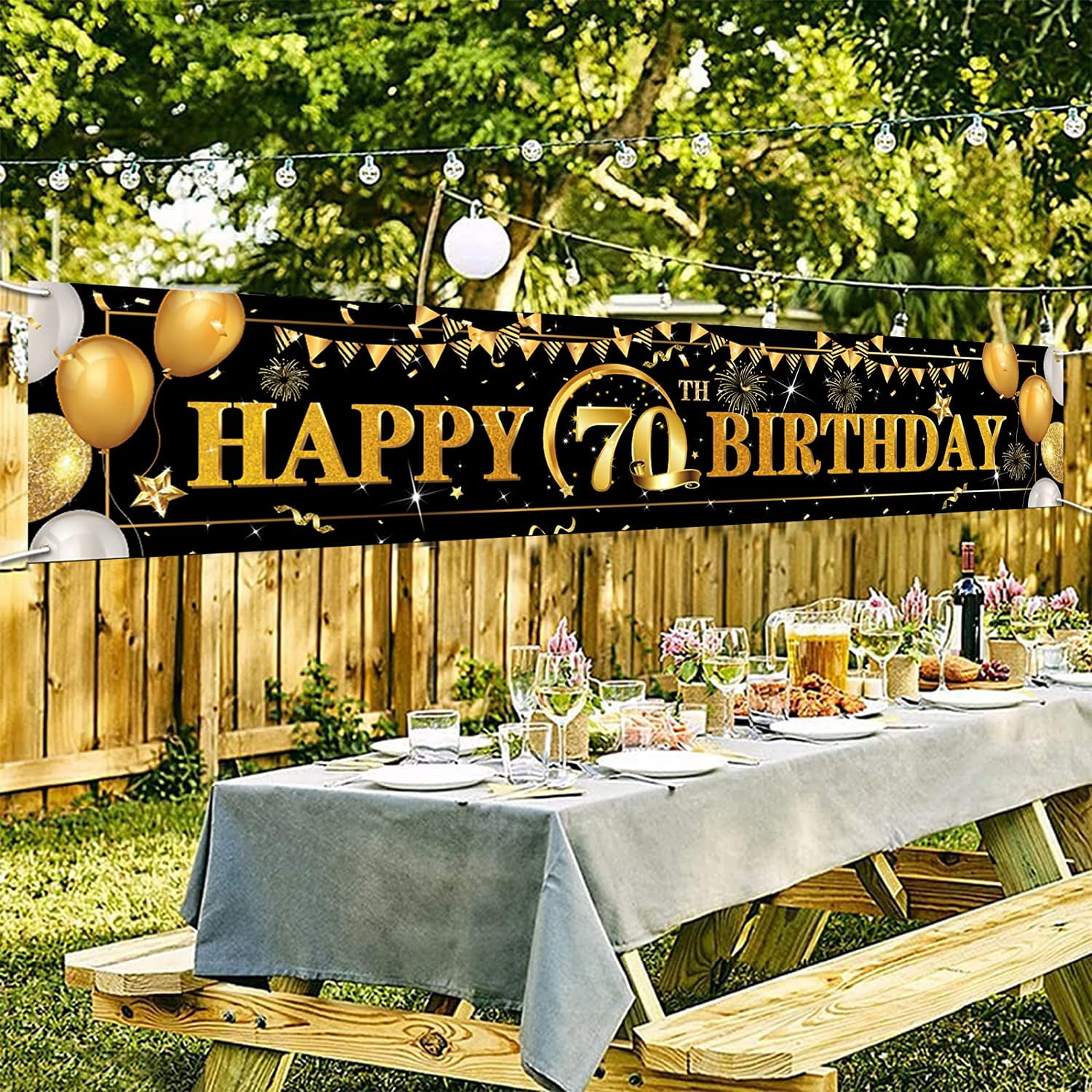 15.7 inches* 82.7inches Happy 70th Birthday Decoration Banner Large Black and Gold Happy 70 Years Birthday Banner Sign 70th Birthday Party Decorations Supplies - Walmart.com